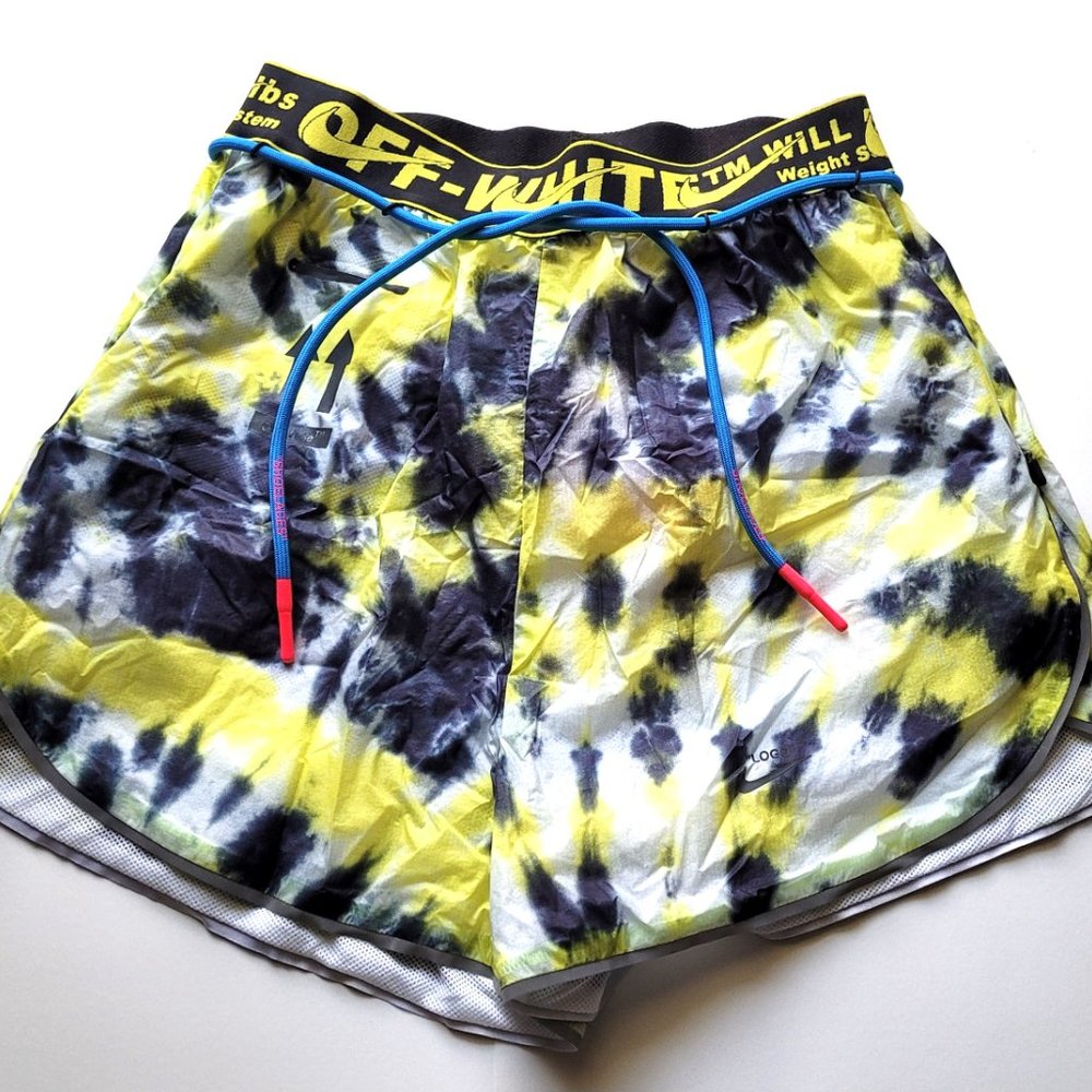 New Off-White X Nike Lab Women's NRG Athletic/ Running / Gym Shorts. Volt. XS.